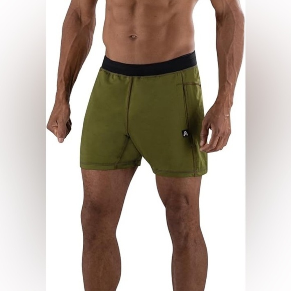 Olive Green Men's Athletic Shorts‎